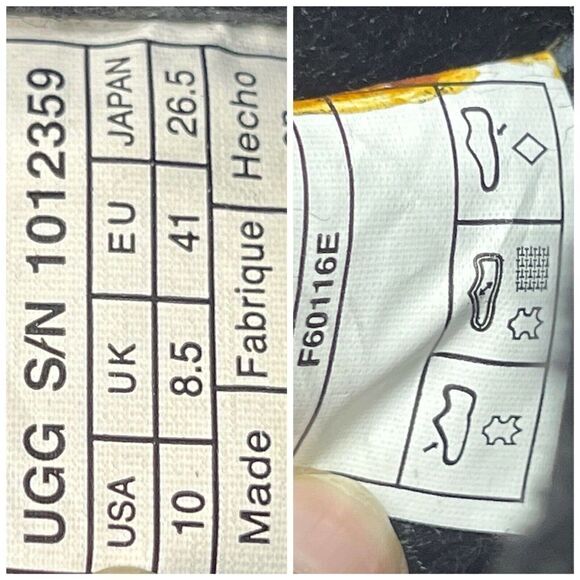 UGG Womens Black Suede Combat Boots Shearling Cuff Size 10 Quincy - Picture 9 of 15